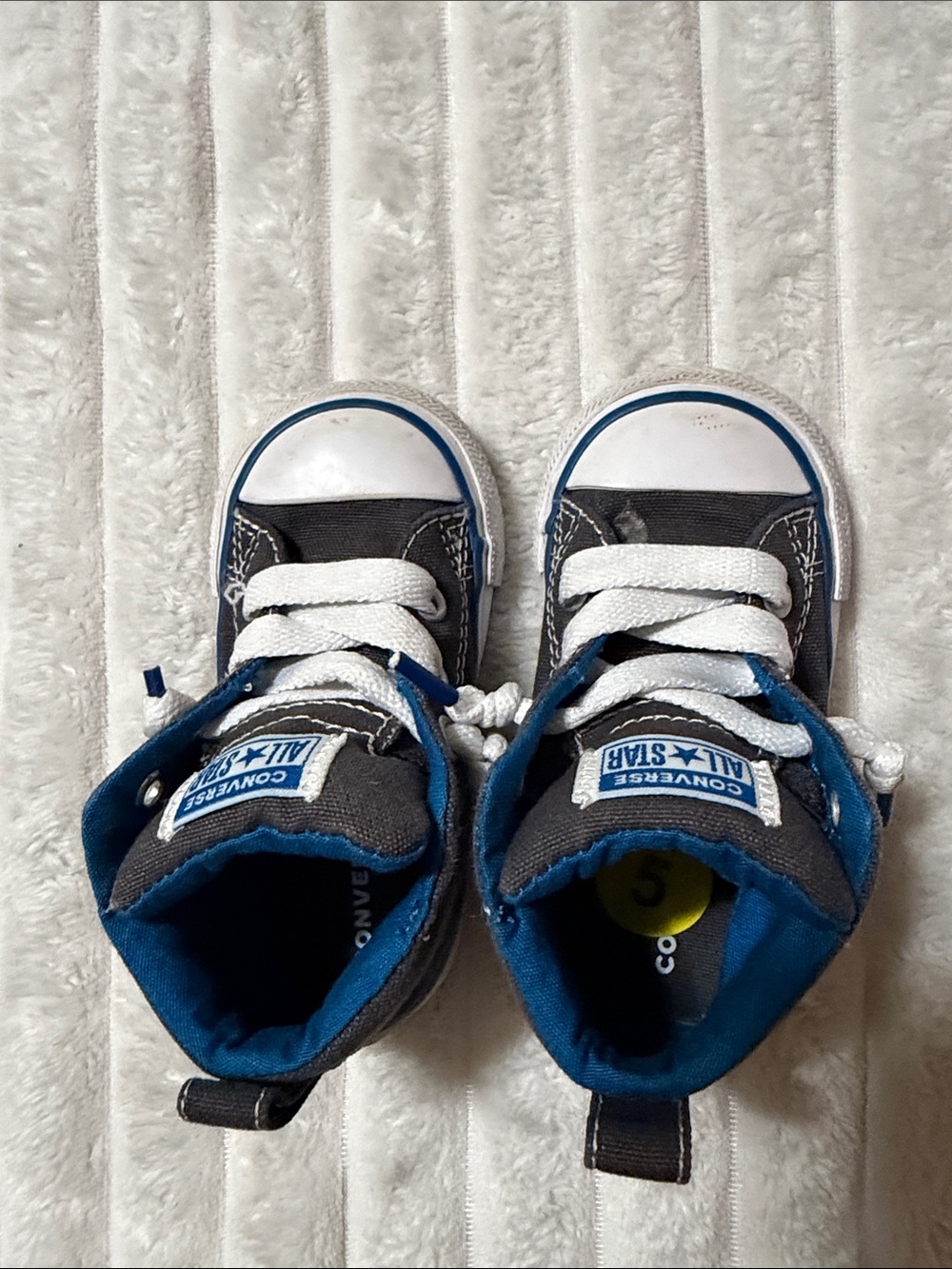 Converse Kids' Gray & Blue All Star High-Top Sneakers | Size 5 Toddler - Picture 6 of 7